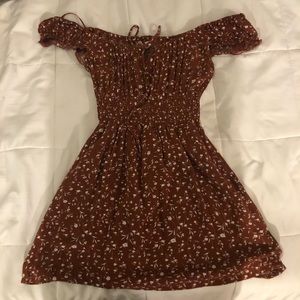L.A. Hearts off the shoulder brown dress S